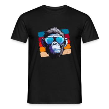 Cool Monkey - Männer T-Shirt - Schwarz - Vorne - AI Model Male 178 light (178cm)