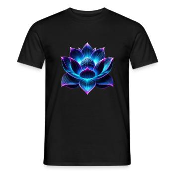 Neon Lotus Flower - Men's T-Shirt - black - Front - AI Model Male 178 light (178cm)