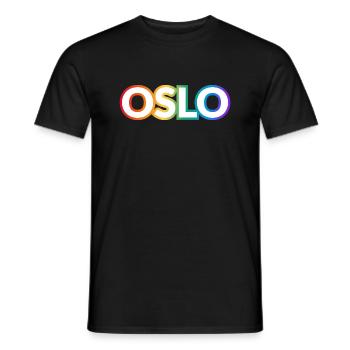 OSLO RAINBOW HAPPY PRIDE - T-shirt homme - noir - Devant - AI Model Male 178 light (178cm)