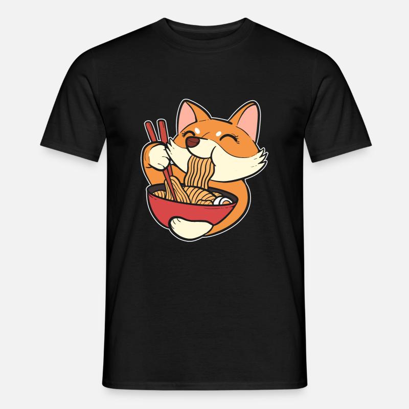 Corgi Ramen - Männer T-Shirt - Schwarz