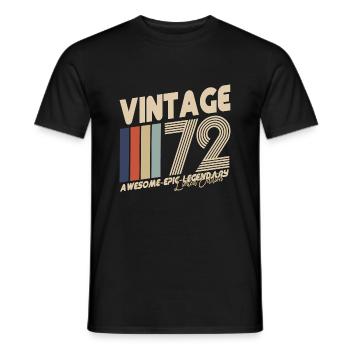 1972 - Männer T-Shirt - Schwarz - Vorne - AI Model Male 178 light (178cm)