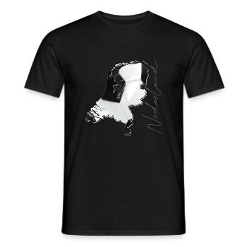 Netherlands | real football | Map NL - Men's T-Shirt - black - Front - AI Model Male 178 light (178cm)
