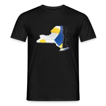 New York (États-Unis) | Vrai volley-ball | Carte Sct - T-shirt homme - noir - Devant - AI Model Male 178 light (178cm)