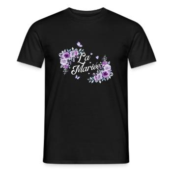 The Purple Floral Bride - Men's T-Shirt - black - Front - AI Model Male 178 light (178cm)