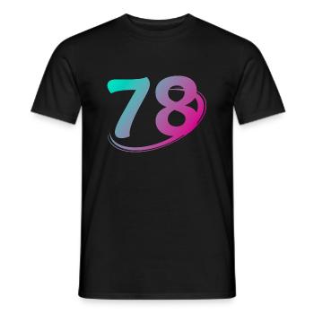Number 78 multicolor - Men's T-Shirt - black - Front - AI Model Male 178 light (178cm)
