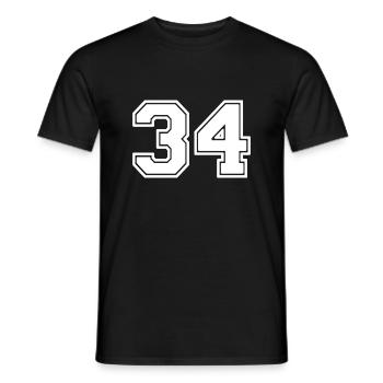 34 - Männer T-Shirt - Schwarz - Vorne - AI Model Male 178 light (178cm)