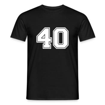 Numéro 40 - T-shirt homme - noir - Devant - AI Model Male 178 light (178cm)