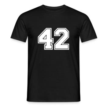 42 - Men's T-Shirt - black - Front - AI Model Male 178 light (178cm)