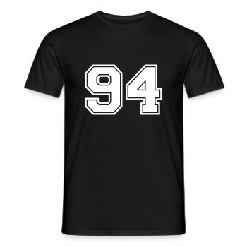 94 - Men's T-Shirt - black - Front - AI Model Male 178 light (178cm)
