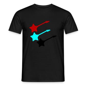 stern gitarren - Männer T-Shirt - Schwarz - Vorne - AI Model Male 178 light (178cm)