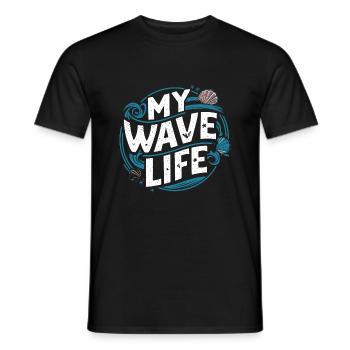 My wave life - T-shirt homme - noir - Devant - AI Model Male 178 light (178cm)