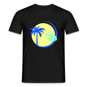 Palme Kolibri Hibiskus - Männer T-Shirt - Schwarz - Vorne - AI Model Male 178 light (178cm)