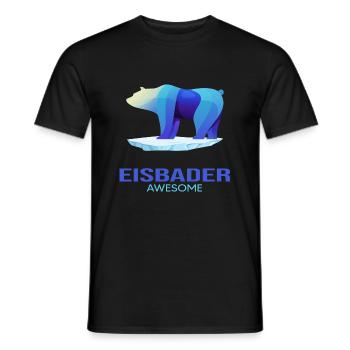 baths winter bathing polar bear bathing - Men's T-Shirt - black - Front - AI Model Male 178 light (178cm)