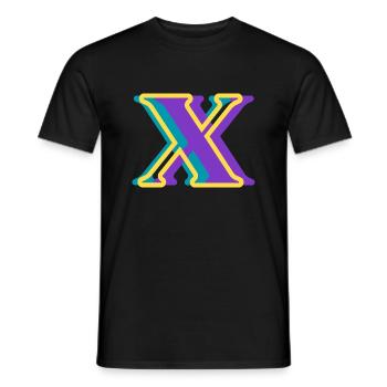 Multicolored letter x - Men's T-Shirt - black - Front - AI Model Male 178 light (178cm)