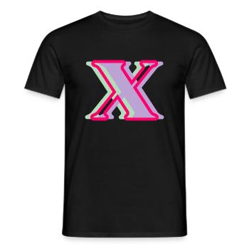 Multicolored letter x - Men's T-Shirt - black - Front - AI Model Male 178 light (178cm)