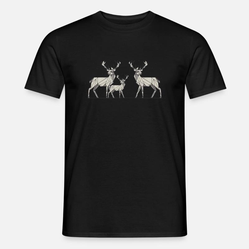 Hirsch 2D - Männer T-Shirt - Schwarz