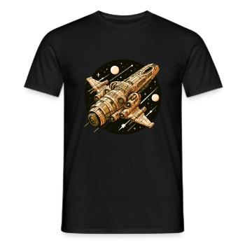 Raumschiff Gold - Männer T-Shirt - Schwarz - Vorne - AI Model Male 178 light (178cm)