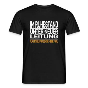 Retired – Under new management - Men's T-Shirt - black - Front - AI Model Male 178 light (178cm)