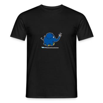 The elephant - trumpeting - Men's T-Shirt - black - Front - AI Model Male 178 light (178cm)