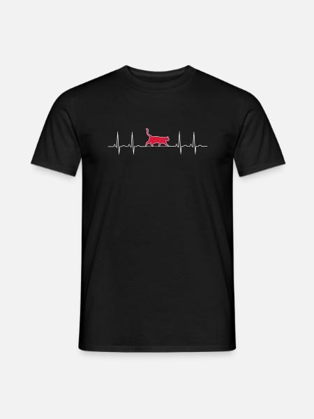 EKG cat - Men's T-Shirt - black