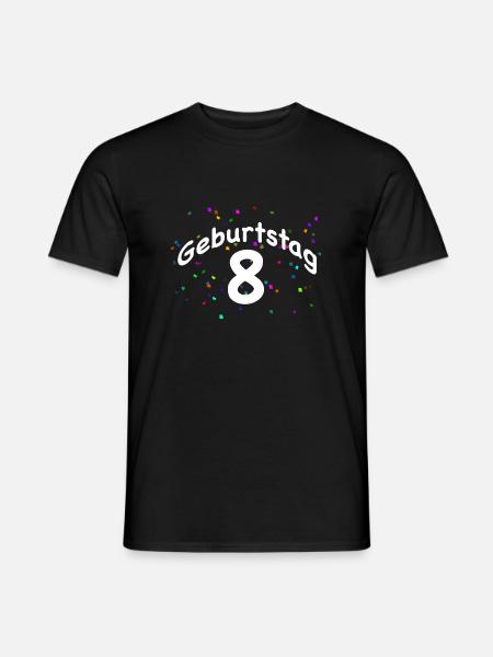 BIRTHDAY 8 I 8th Birthday I Eight with confetti - Men's T-Shirt - black