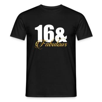 16 und fabelhaft - Männer T-Shirt - Schwarz - Vorne - AI Model Male 178 light (178cm)
