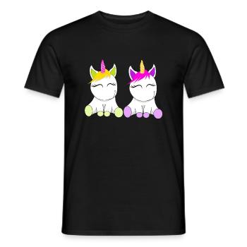 Unicorn Friends - Men's T-Shirt - black - Front - AI Model Male 178 light (178cm)