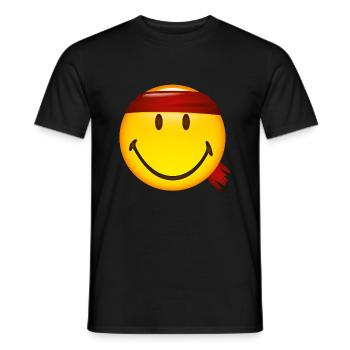 Smiley Glossy Fighter - Men's T-Shirt - black - Front - AI Model Male 178 light (178cm)