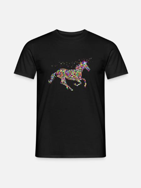 Rainbow Unicorn - Men's T-Shirt - black