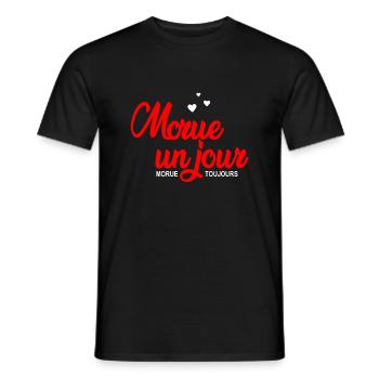 morue un jour morue toujours - Männer T-Shirt - Schwarz - Vorne - AI Model Male 178 light (178cm)