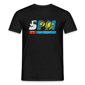 SPM flag flag Saint Pierre and Miquelon Island - Men's T-Shirt - black - Front - AI Model Male 178 light (178cm)