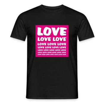 Love Love Love Amour Amour Amour Love Love Love Love Love - T-shirt homme - noir - Devant - AI Model Male 178 light (178cm)