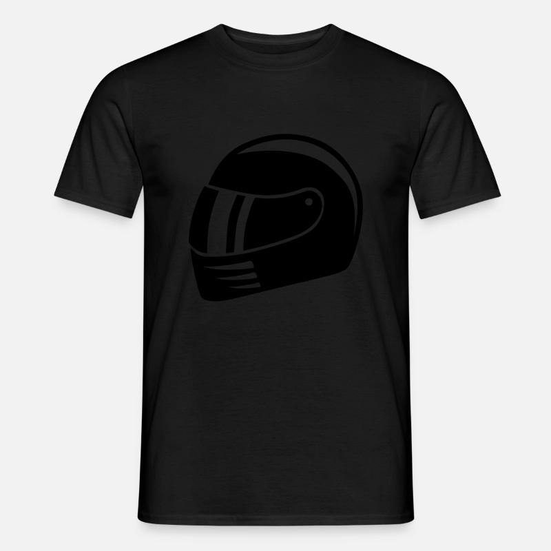 Motorradhelm - Männer T-Shirt - Schwarz