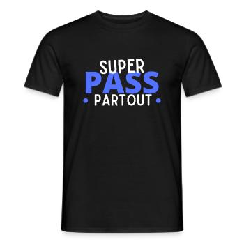 super passe partout pass sanitaire cadeau humour - T-shirt homme - noir - Devant - AI Model Male 178 light (178cm)