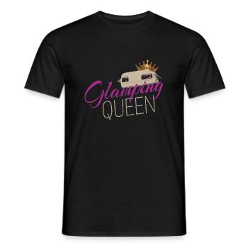 Glamping Queen Camping avec caravane vintage - T-shirt homme - noir - Devant - AI Model Male 178 light (178cm)