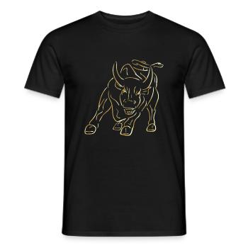 Taurus / Wall street Bull / Stock Market / Lambo - Men's T-Shirt - black - Front - AI Model Male 178 light (178cm)