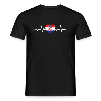 Croatia Heart Croatia Hrvatska Croatian flag - Men's T-Shirt - black - Front - AI Model Male 178 light (178cm)
