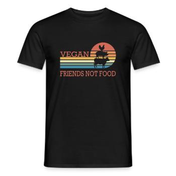 Amis végétaliens pas de nourriture - T-shirt homme - noir - Devant - AI Model Male 178 light (178cm)