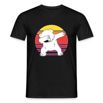 dab dabbing polar bear cool bear climate polar bear art - Men's T-Shirt - black - Front - AI Model Male 178 light (178cm)