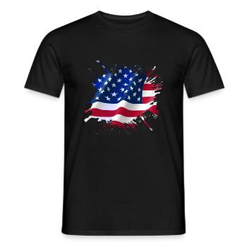 USA Flag Splash - Männer T-Shirt - Schwarz - Vorne - AI Model Male 178 light (178cm)