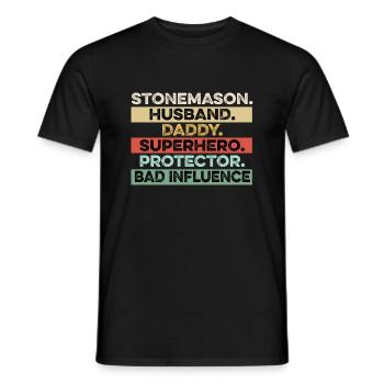 Stonemason Ehemann Daddy. Fleißige Papa Geschenk - Männer T-Shirt - Schwarz - Vorne - AI Model Male 178 light (178cm)