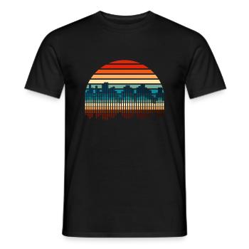Music Lovers DJ Gift Idea Retro Soundwave - Men's T-Shirt - black - Front - AI Model Male 178 light (178cm)