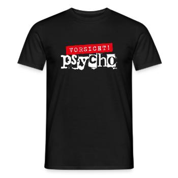 Vorsicht Psycho - Männer T-Shirt - Schwarz - Vorne - AI Model Male 178 light (178cm)