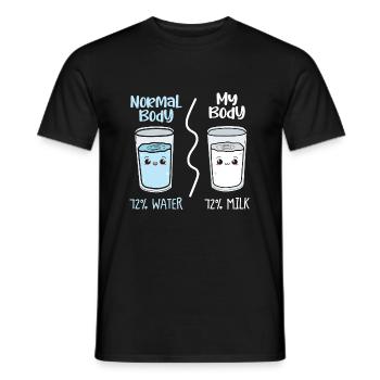 Milk normal body / My Body gift idea - Men's T-Shirt - black - Front - AI Model Male 178 light (178cm)