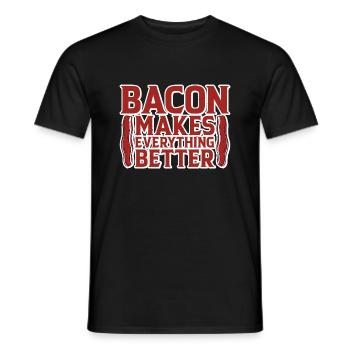 Bacon Makes Everything Better 14 - Men's T-Shirt - black - Front - AI Model Male 178 light (178cm)