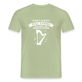 Harfenspieler Designs für Harfenspielerin Designs - Männer T-Shirt - Sage - Vorne - AI Model Male 178 light (178cm)