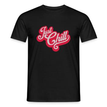 Just Chill Text Logo - Männer T-Shirt - Schwarz - Vorne - AI Model Male 178 light (178cm)
