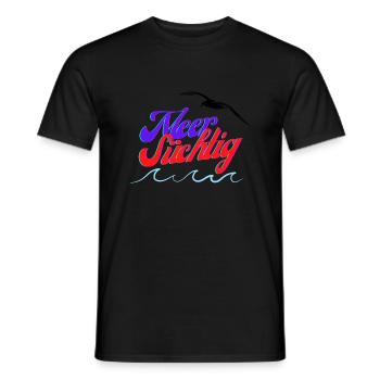 Meer süchtig - Männer T-Shirt - Schwarz - Vorne - AI Model Male 178 light (178cm)