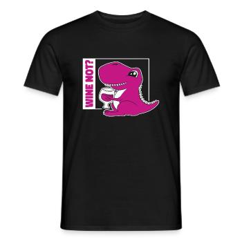 Wine Not? Dino - Männer T-Shirt - Schwarz - Vorne - AI Model Male 178 light (178cm)