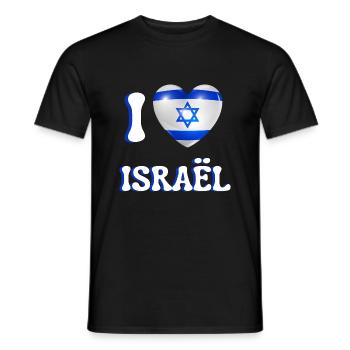 I love Israel - Men's T-Shirt - black - Front - AI Model Male 178 light (178cm)
